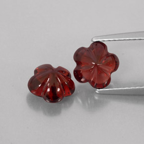 캐럿 천연 딥 레드 알만딘 가넷 보석, 투명한, 7.3×7.1 mm, 투명/반투명