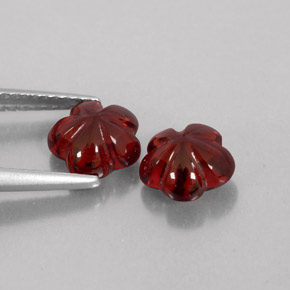 캐럿 천연 딥 레드 알만딘 가넷 보석, 투명한, 7.3×7.1 mm, 투명/반투명