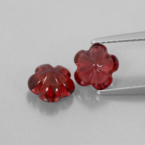 캐럿 천연 딥 레드 알만딘 가넷 보석, 투명한, 7×7 mm, 투명/반투명