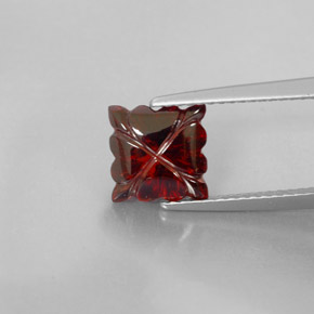 3.15캐럿 천연 딥 레드 알만딘 가넷, 투명한, 7.9×7.9 mm, 투명/반투명