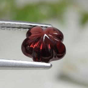 1.73캐럿 천연 딥 레드 알만딘 가넷, 플라워 컷, 7.1×7 mm, 투명한