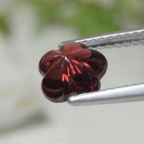 1.73캐럿 천연 딥 레드 알만딘 가넷, 플라워 컷, 7.1×7 mm, 투명한