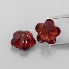 캐럿 천연 딥 레드 알만딘 가넷 보석, 투명한, 7×7 mm, 투명/반투명