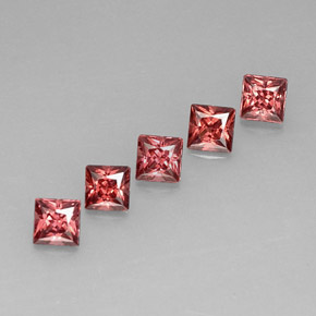 캐럿 천연 레드 알만딘 가넷 보석, 스퀘어, 4×4 mm, VVS