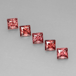 캐럿 천연 레드 알만딘 가넷 보석, 스퀘어, 4×4 mm, VVS