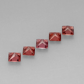 캐럿 천연 레드 알만딘 가넷 보석, 스퀘어, 4×4 mm, VVS