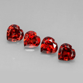캐럿 천연 딥 레드 알만딘 가넷 보석, 하트 모양, 7.3×7.2 mm, VVS-VS