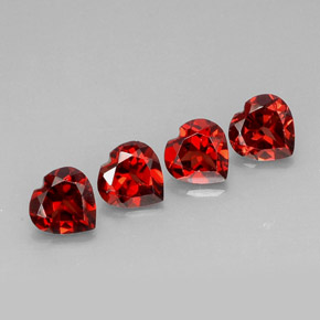 캐럿 천연 딥 레드 알만딘 가넷 보석, 하트 모양, 7.3×7.2 mm, VVS-VS