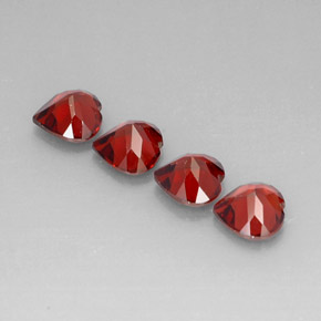 캐럿 천연 딥 레드 알만딘 가넷 보석, 하트 모양, 7.3×7.2 mm, VVS-VS