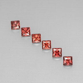 캐럿 천연 레드 알만딘 가넷 보석, 스퀘어, 4×3.9 mm, VVS-VS