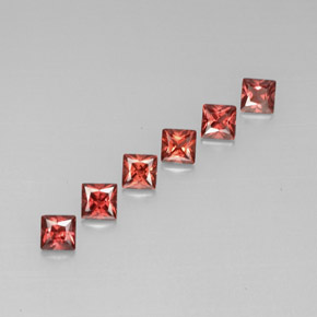 캐럿 천연 레드 알만딘 가넷 보석, 스퀘어, 4×3.9 mm, VVS-VS