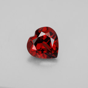 1.55캐럿 천연 딥 레드 알만딘 가넷, 하트 모양, 7.2×7.1 mm, VS