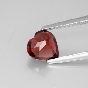 1.55캐럿 천연 딥 레드 알만딘 가넷, 하트 모양, 7.2×7.1 mm, VS