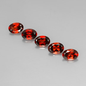 캐럿 천연 붉은빛 오렌지 알만딘 가넷 보석, 타원형 컷, 7.1×5.1 mm, VVS-VS