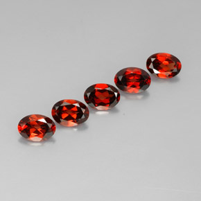 캐럿 천연 붉은빛 오렌지 알만딘 가넷 보석, 타원형 컷, 7.1×5.1 mm, VVS-VS