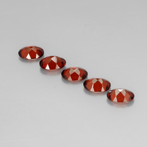 캐럿 천연 붉은빛 오렌지 알만딘 가넷 보석, 타원형 컷, 7.1×5.1 mm, VVS-VS