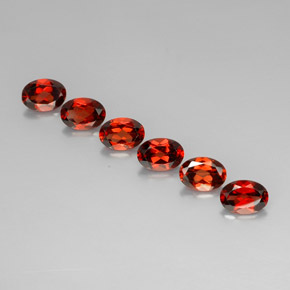캐럿 천연 붉은빛 오렌지 알만딘 가넷 보석, 타원형 컷, 7.1×5 mm, VVS-VS