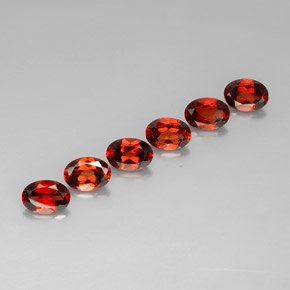 캐럿 천연 붉은빛 오렌지 알만딘 가넷 보석, 타원형 컷, 7.1×5 mm, VVS-VS