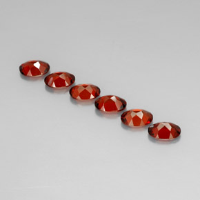 캐럿 천연 붉은빛 오렌지 알만딘 가넷 보석, 타원형 컷, 7.1×5 mm, VVS-VS