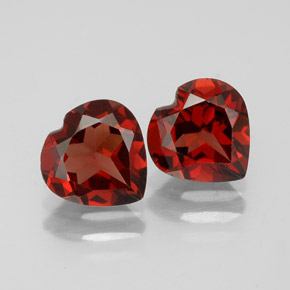 캐럿 천연 딥 레드 알만딘 가넷 보석, 하트 모양, 7.2×7.2 mm, VVS-VS