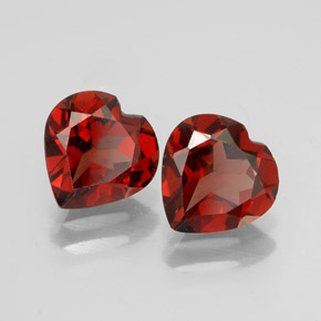 캐럿 천연 딥 레드 알만딘 가넷 보석, 하트 모양, 7.2×7.2 mm, VVS-VS