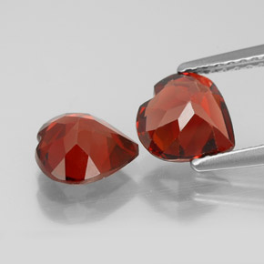 캐럿 천연 딥 레드 알만딘 가넷 보석, 하트 모양, 7.2×7.2 mm, VVS-VS
