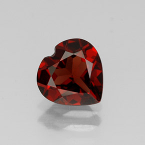 1.37캐럿 천연 딥 레드 알만딘 가넷, 하트 모양, 7.2×7.1 mm, VVS