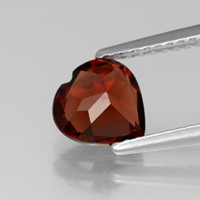 1.37캐럿 천연 딥 레드 알만딘 가넷, 하트 모양, 7.2×7.1 mm, VVS