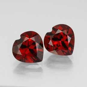 캐럿 천연 딥 레드 알만딘 가넷 보석, 하트 모양, 7.1×7.1 mm, VVS-VS