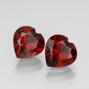캐럿 천연 딥 레드 알만딘 가넷 보석, 하트 모양, 7.1×7.1 mm, VVS-VS