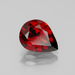 1.84캐럿 천연 딥 레드 알만딘 가넷, 배 모양, 9.1×6.9 mm, VS