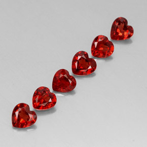 캐럿 천연 딥 레드 알만딘 가넷 보석, 하트 모양, 5×4.9 mm, VVS-VS