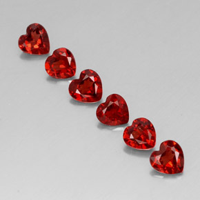 캐럿 천연 딥 레드 알만딘 가넷 보석, 하트 모양, 5×4.9 mm, VVS-VS