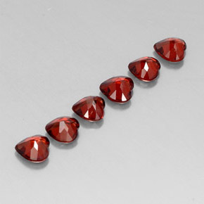 캐럿 천연 딥 레드 알만딘 가넷 보석, 하트 모양, 5×4.9 mm, VVS-VS