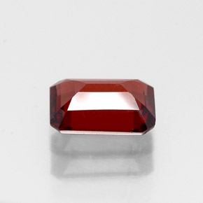 1.28캐럿 천연 딥 레드 알만딘 가넷, 에메랄드 컷, 7.2×5.2 mm, VS
