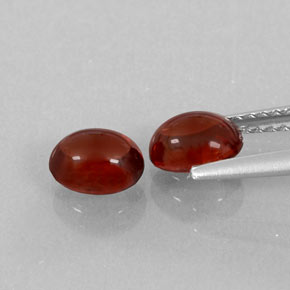 캐럿 천연 딥 레드 알만딘 가넷 보석, 투명한, 6.3×4.7 mm, 투명/반투명