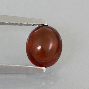 0.92캐럿 천연 딥 레드 알만딘 가넷, 투명한, 6.1×5.1 mm, 투명/반투명