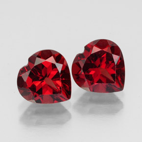 캐럿 천연 딥 레드 알만딘 가넷 보석, 하트 모양, 7.2×7.1 mm, VS