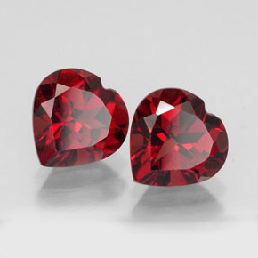 캐럿 천연 딥 레드 알만딘 가넷 보석, 하트 모양, 7.2×7.1 mm, VS