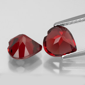 캐럿 천연 딥 레드 알만딘 가넷 보석, 하트 모양, 7.2×7.1 mm, VS