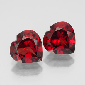 캐럿 천연 딥 레드 알만딘 가넷 보석, 하트 모양, 7.3×7.2 mm, VVS-VS