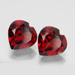 캐럿 천연 딥 레드 알만딘 가넷 보석, 하트 모양, 7.3×7.2 mm, VVS-VS