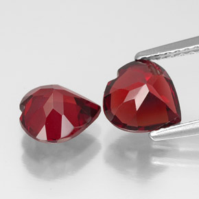 캐럿 천연 딥 레드 알만딘 가넷 보석, 하트 모양, 7.3×7.2 mm, VVS-VS