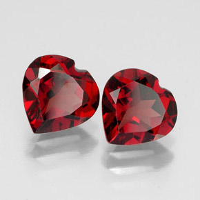 캐럿 천연 딥 레드 알만딘 가넷 보석, 하트 모양, 7.2×7.1 mm, VVS-VS