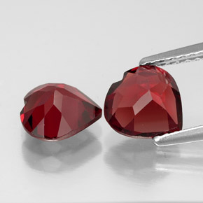 캐럿 천연 딥 레드 알만딘 가넷 보석, 하트 모양, 7.2×7.1 mm, VVS-VS