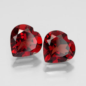 캐럿 천연 딥 레드 알만딘 가넷 보석, 하트 모양, 7.1×7.1 mm, VVS-VS