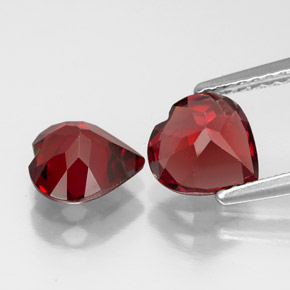 캐럿 천연 딥 레드 알만딘 가넷 보석, 하트 모양, 7.1×7.1 mm, VVS-VS