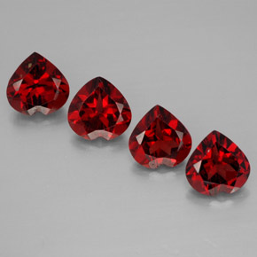 캐럿 천연 딥 레드 알만딘 가넷 보석, 하트 모양, 7.2×7.1 mm, VVS-VS