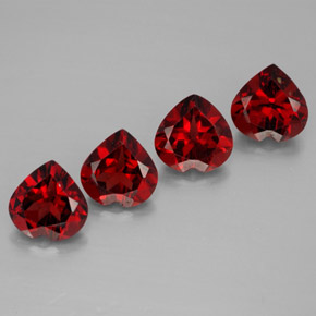 캐럿 천연 딥 레드 알만딘 가넷 보석, 하트 모양, 7.2×7.1 mm, VVS-VS