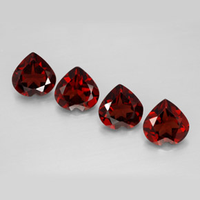 캐럿 천연 딥 레드 알만딘 가넷 보석, 하트 모양, 7.1×7.1 mm, VVS-VS